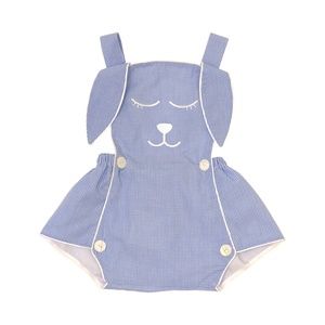 Cecil and Lou Gingham Bunny Ear Bubble Romper
